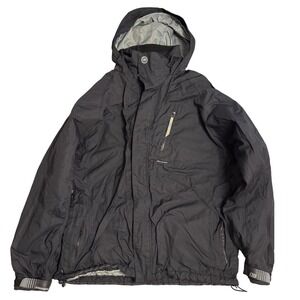 a# ALPHANUMERIC Mens Black Hooded Waterproof Outdoor Ski Snowboard Jacket Size L